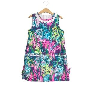 Lilly Pulitzer Tropical Print Kids Dress - Pink and Green